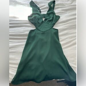 Elegant Green Satin Dress